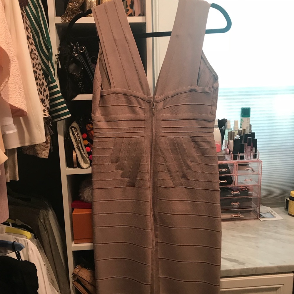 Herve Lager bandage dress. Nude color. Size large.